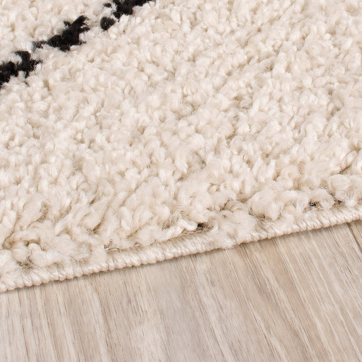 Hoogpolige loper - Grand Lines Creme/Zwart - 4