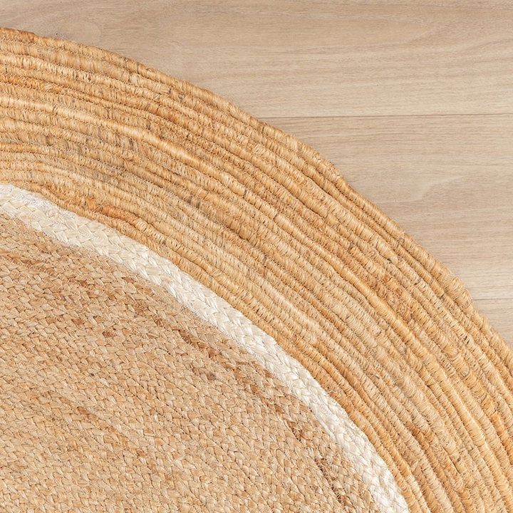 Rond Jute vloerkleed - Mirai Circle Wit/Naturel - 3