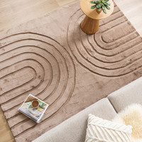 Zacht hoogpolig vloerkleed - Carvy Arches Taupe