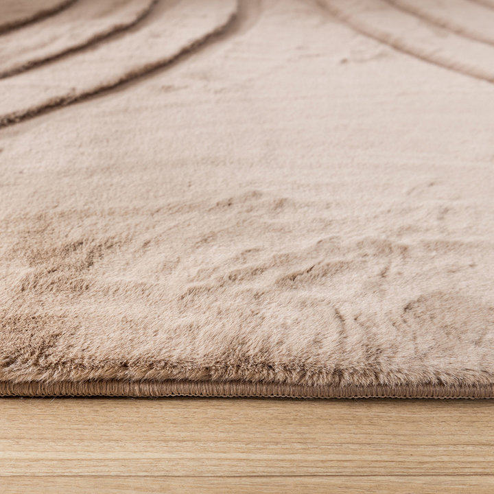 Zacht hoogpolig vloerkleed - Carvy Arches Taupe - 4
