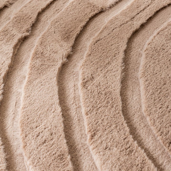 Rond hoogpolig vloerkleed - Carvy Arches Taupe - 4
