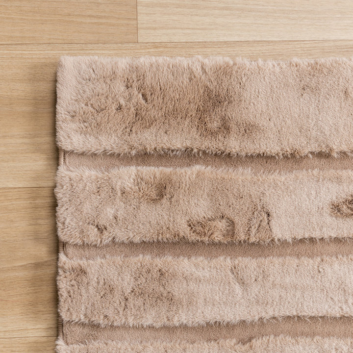 Zacht hoogpolig vloerkleed - Carvy Curves Taupe - 4