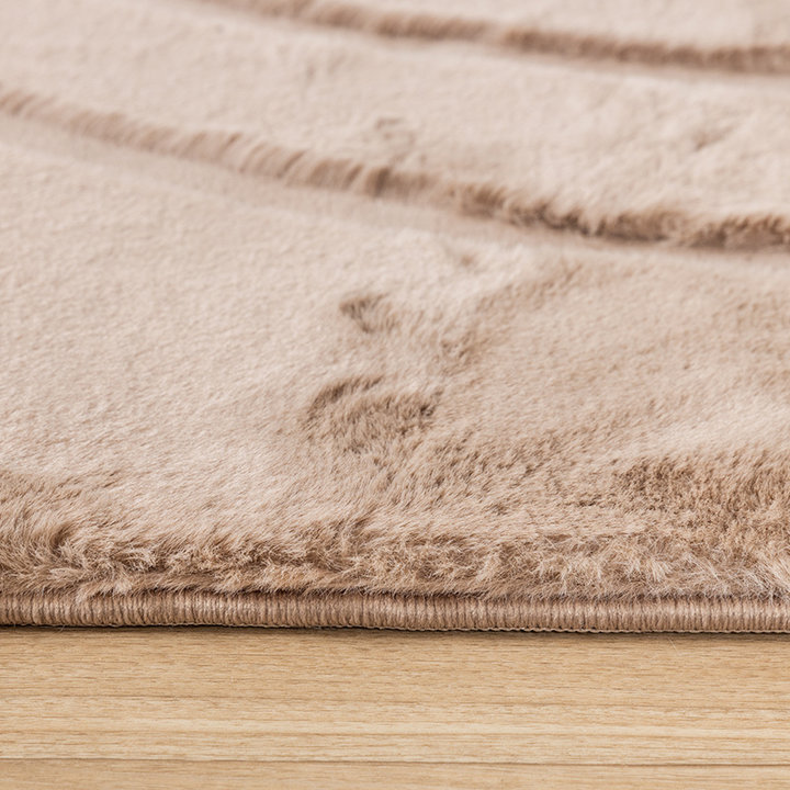 Zacht hoogpolig vloerkleed - Carvy Curves Taupe - 5