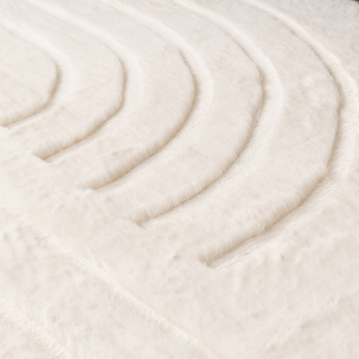 Zacht hoogpolig vloerkleed - Carvy Curves Crème - 5