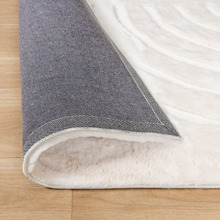 Zacht hoogpolig vloerkleed - Carvy Curves Crème - 6