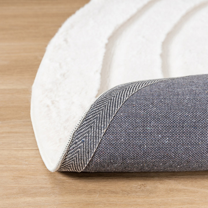 Rond hoogpolig vloerkleed - Carvy Curves Crème - 4