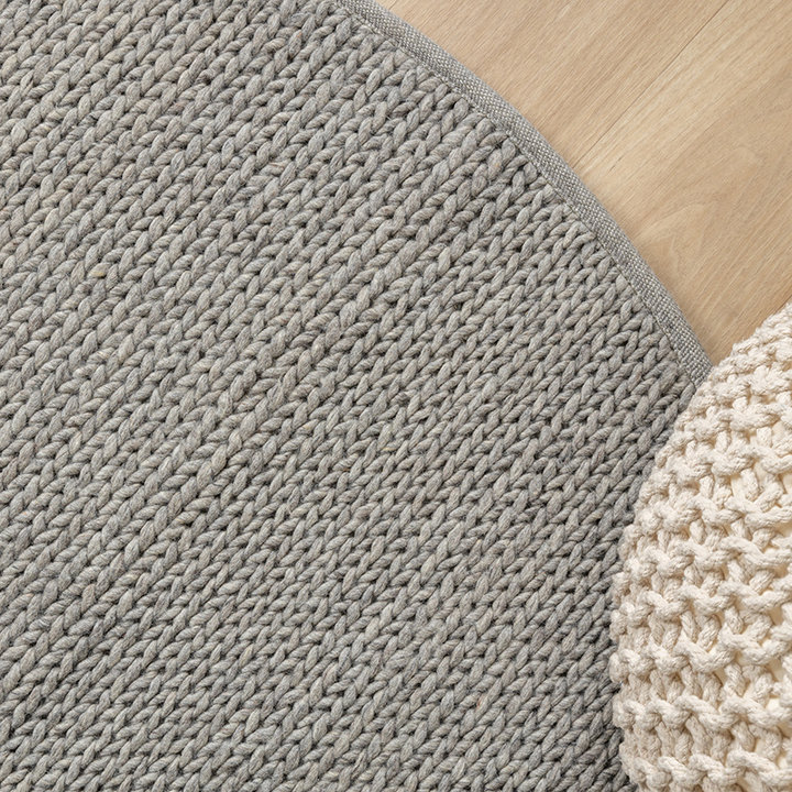 Rond wollen vloerkleed - Twist Grijs - 2