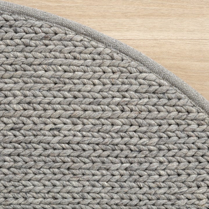 Rond wollen vloerkleed - Twist Grijs - 3
