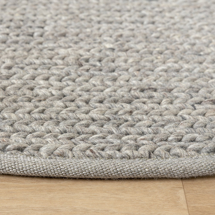 Rond wollen vloerkleed - Twist Grijs - 4