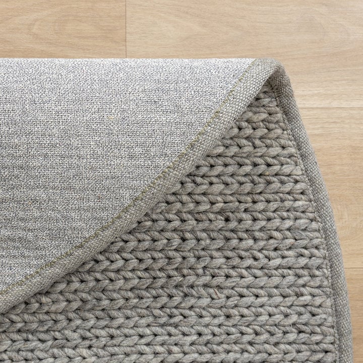 Rond wollen vloerkleed - Twist Grijs - 5
