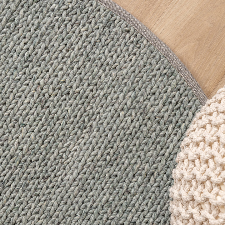 Rond wollen vloerkleed - Twist Groen - 2