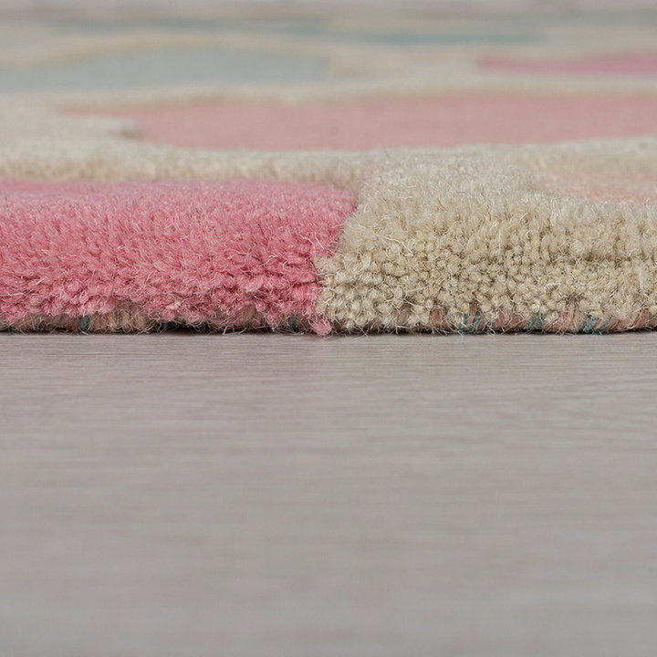 Rond modern vloerkleed - Illo Rosella Roze/Blauw - 4