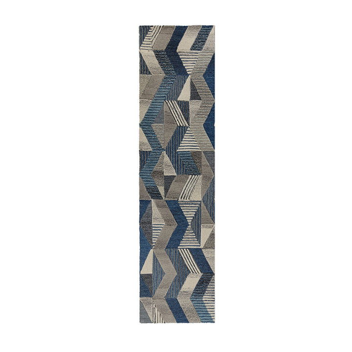 Grafische loper - Mado Asher Grijs/Blauw - 1