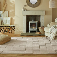 Modern vloerkleed - Mozo Checkerboard Beige