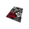 Bloemen vloerkleed - Gloria Flora Zwart Rood