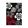 Bloemen vloerkleed - Gloria Flora Zwart Rood