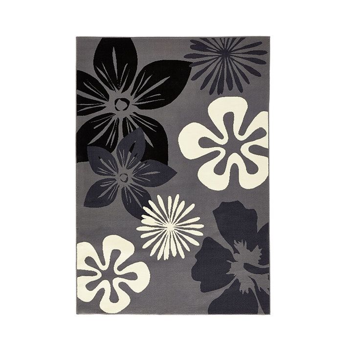 Bloemen vloerkleed - Gloria Flora Grijs - 1