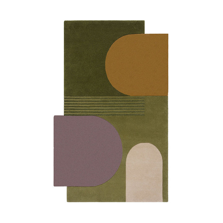Abstract vloerkleed - Stracto Lozenge Groen/Multicolor - 1