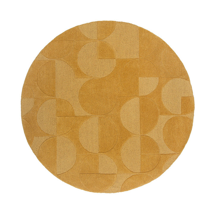Rond modern vloerkleed - Mozo Gigi Okergeel - 1