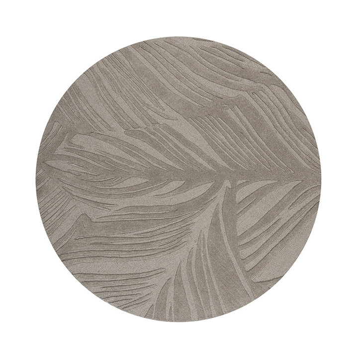 Rond modern vloerkleed - Solacio Leaves Grijs - 1