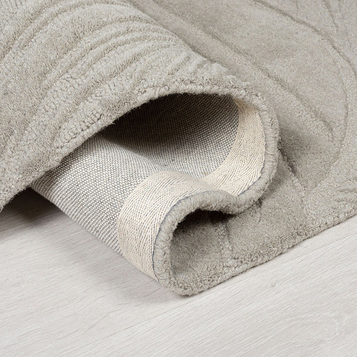 Rond modern vloerkleed - Solacio Leaves Grijs - 4