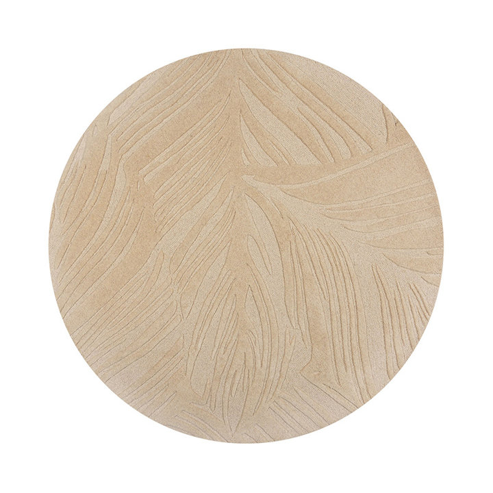 Rond modern vloerkleed - Solacio Leaves Beige - 1