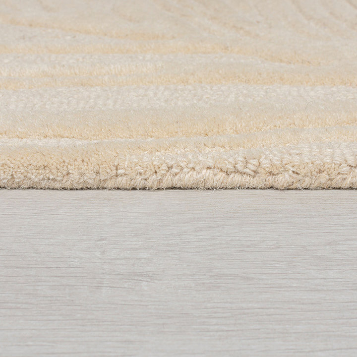 Rond modern vloerkleed - Solacio Leaves Beige - 3
