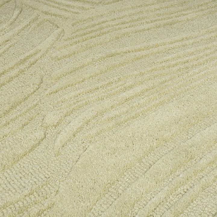 Rond modern vloerkleed - Solacio Leaves Olijfgroen - 2
