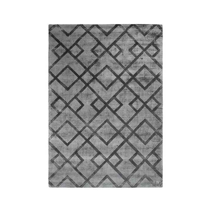 Viscose vloerkleed - Lev Geo Antraciet  - 1