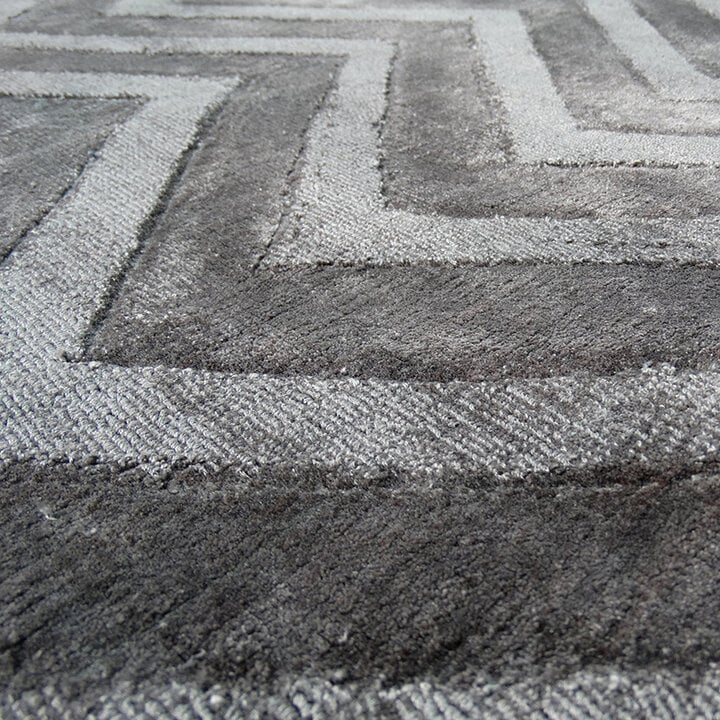 Viscose vloerkleed - Lev Waves Antraciet  - 2