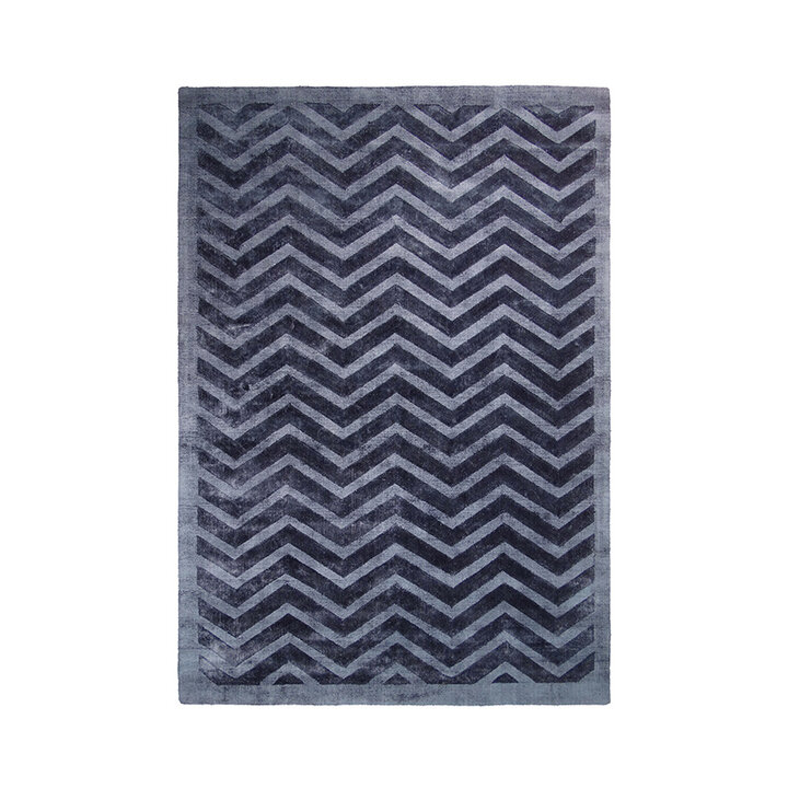 Viscose vloerkleed - Lev Waves Donkerblauw  - 1