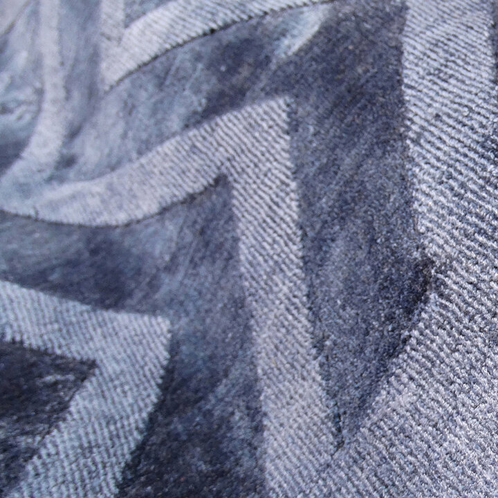Viscose vloerkleed - Lev Waves Donkerblauw  - 4