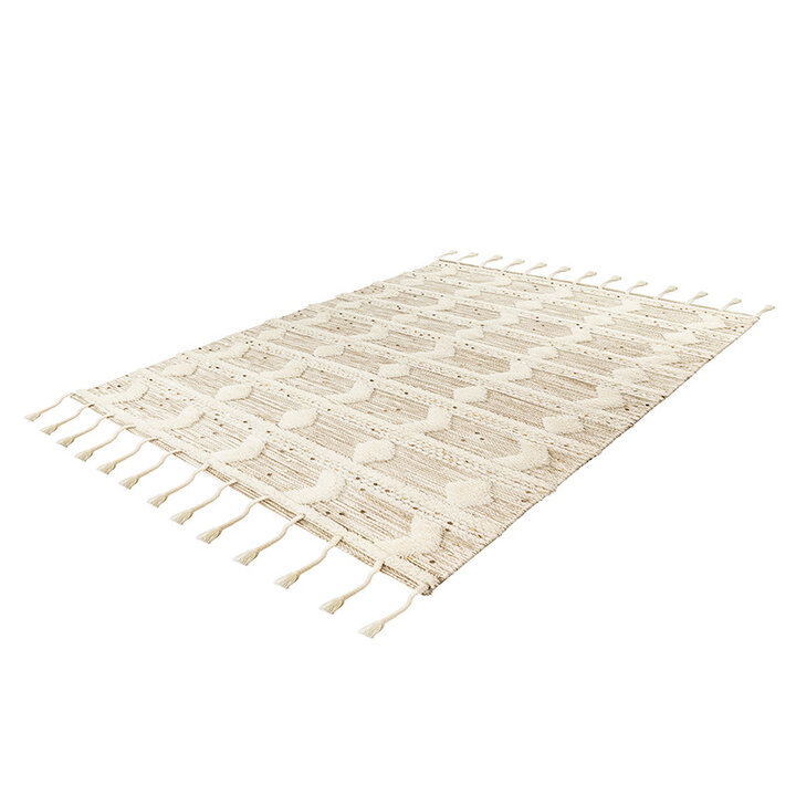 Bohemian vloerkleed - Basai Fringe 425 Creme/Groen - 2