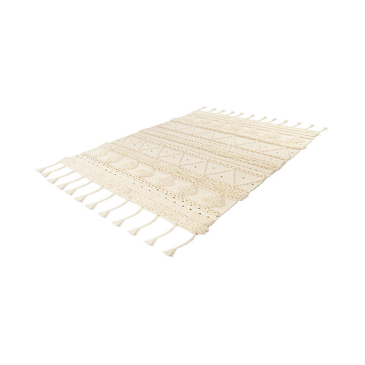 Bohemian vloerkleed - Basai Fringe 525 Creme - 2
