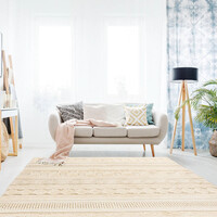 Vierkant bohemian vloerkleed - Basai 125 Naturel