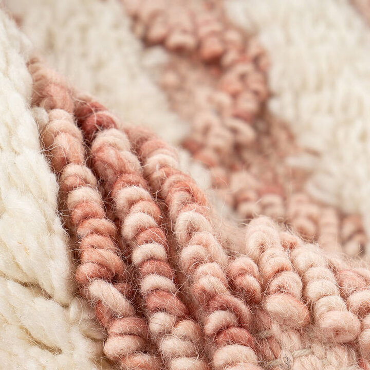 Vierkant bohemian vloerkleed - Basai 225 Roze/Creme - 2