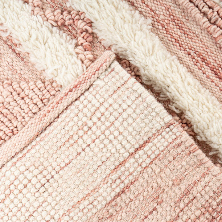 Vierkant bohemian vloerkleed - Basai 225 Roze/Creme - 3