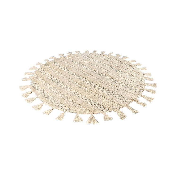 Rond bohemian vloerkleed - Basai Fringe 325 Naturel - 2