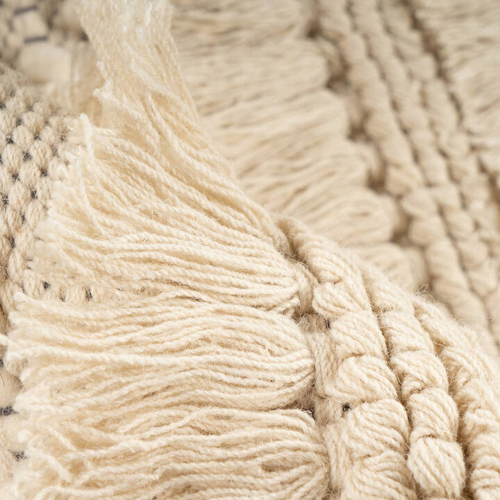 Rond bohemian vloerkleed - Basai Fringe 325 Naturel - 3