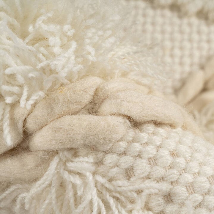 Rond bohemian vloerkleed - Basai Fringe 525 Creme - 3