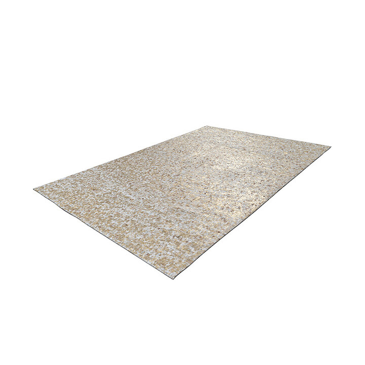 Leren patchwork vloerkleed - Filz 100 Beige/Goud - 2