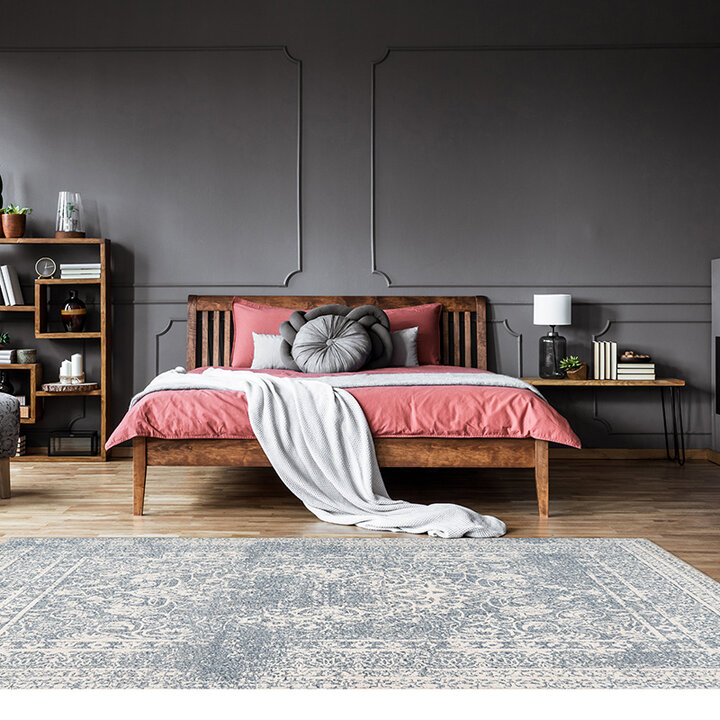 Vintage vloerkleed - Iruna 400 Creme/Blauw