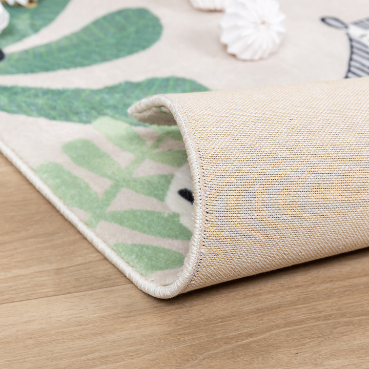 Kindervloerkleed - Jungle Giraffe Beige - 4