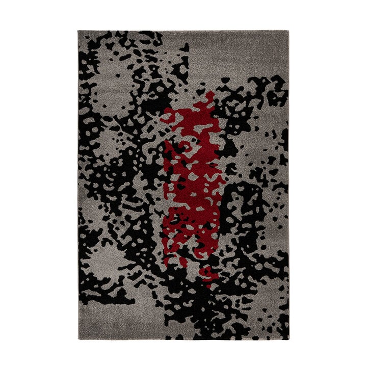 Modern vloerkleed - Navis 300 Zwart/Rood  - 1