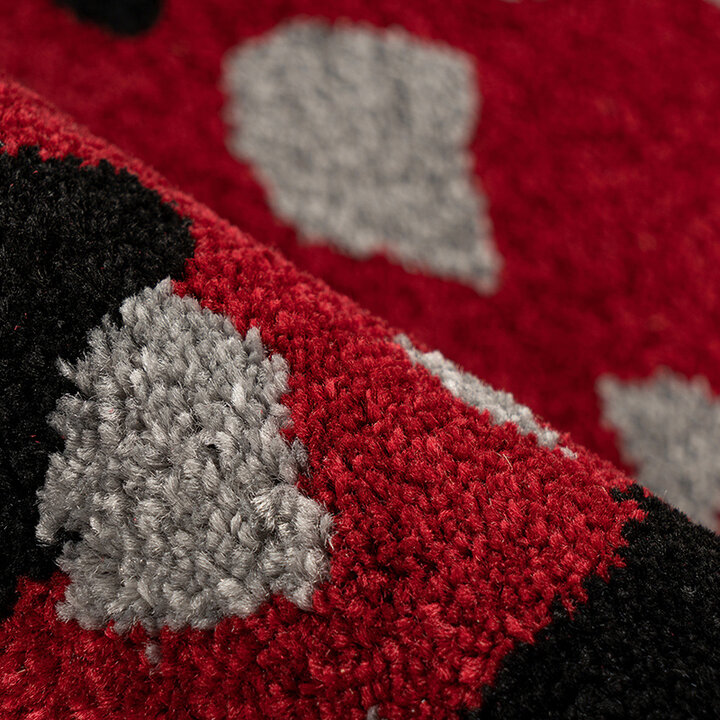 Modern vloerkleed - Navis 300 Zwart/Rood  - 3