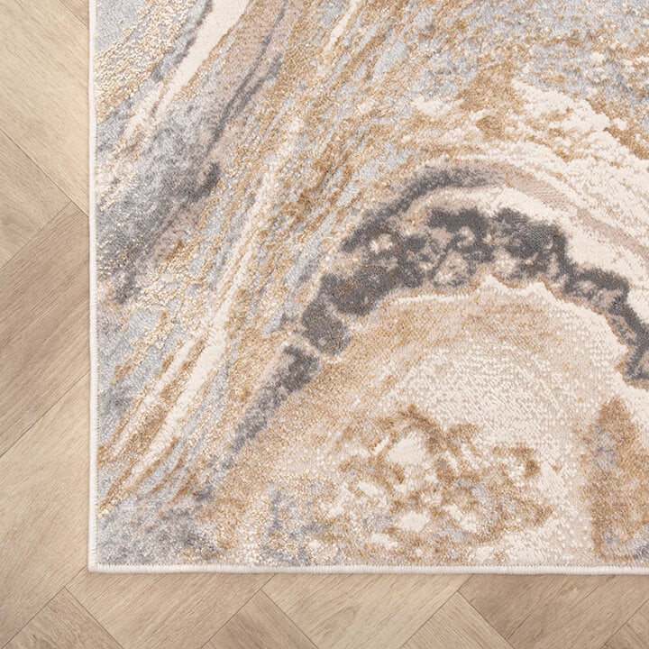 Marmer vloerkleed - Leonore Noce Creme/Bruin  - 3