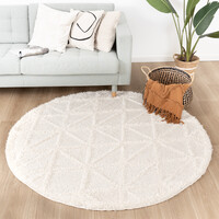 Rond Scandinavisch vloerkleed - Lova Geo Creme