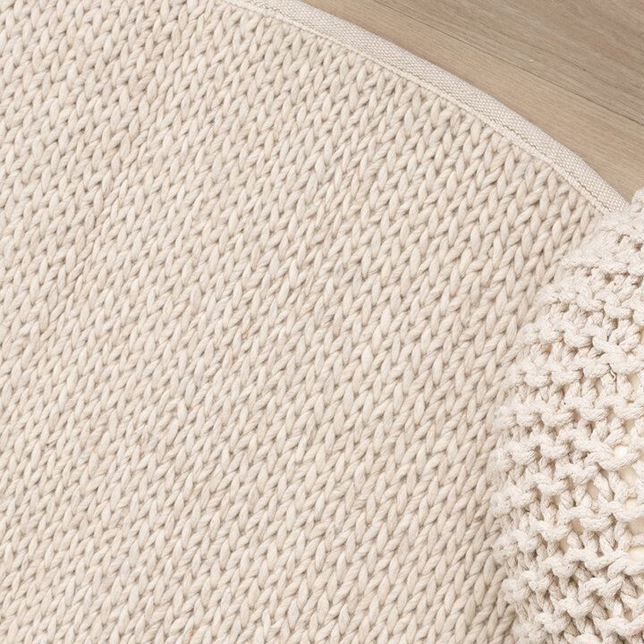 Rond wollen vloerkleed - Twist Beige - 2
