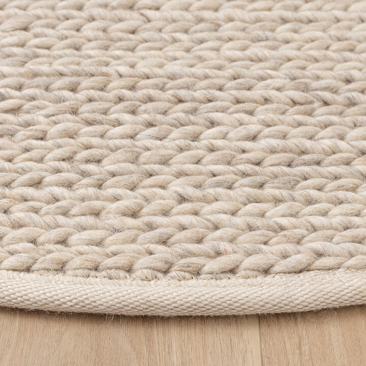 Rond wollen vloerkleed - Twist Beige - 4