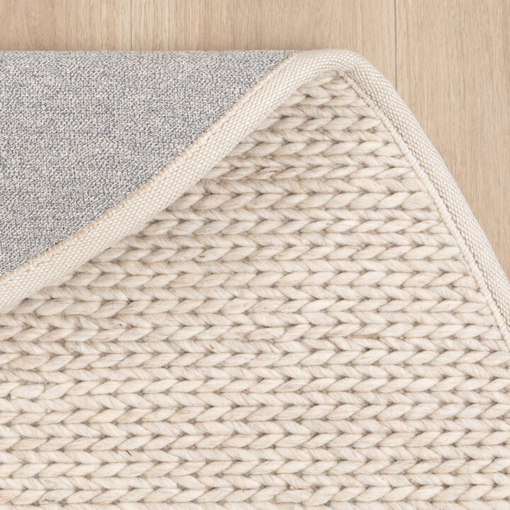 Rond wollen vloerkleed - Twist Beige - 5